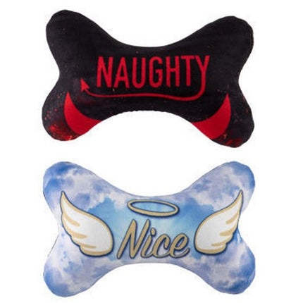 Naughty & Nice Plush Squeaker Bone Toy