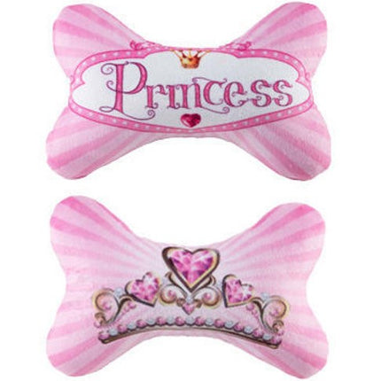 Princess Plush Squeaker Bone Toy