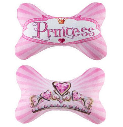 Princess Plush Squeaker Bone Toy