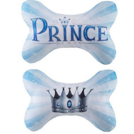 Prince Plush Squeaker Bone Toy