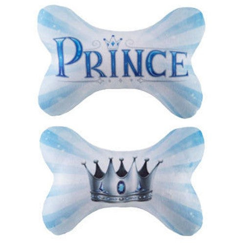 Prince Plush Squeaker Bone Toy