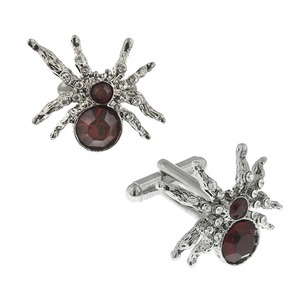 1928 Jewelry Blue And Crystal Spider Cufflinks