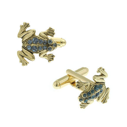 1928 Jewelry Crystal Frog Cufflinks