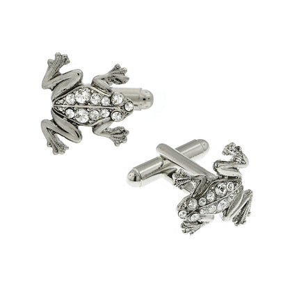 1928 Jewelry Crystal Frog Cufflinks