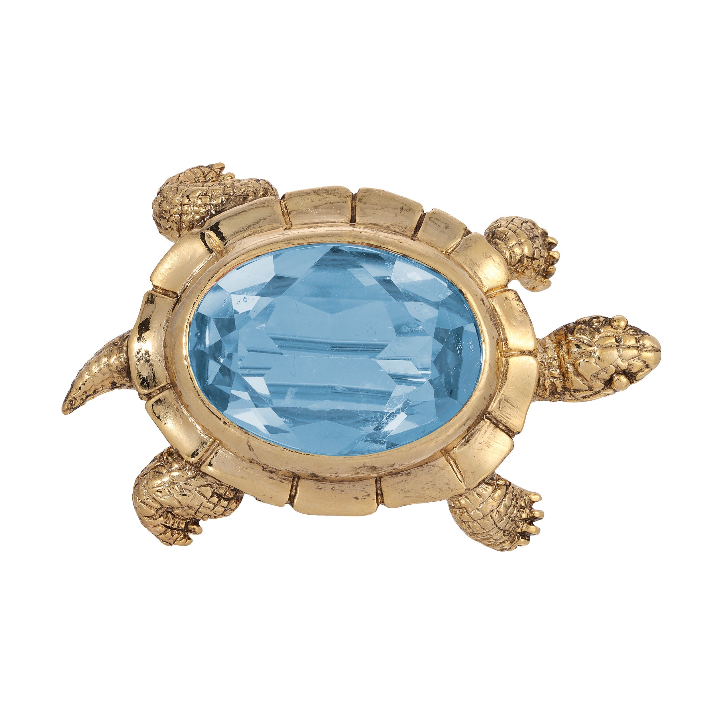 1928 Jewelry Galápagos Tortoise Austrian Crystal Pin HT Animal Supply