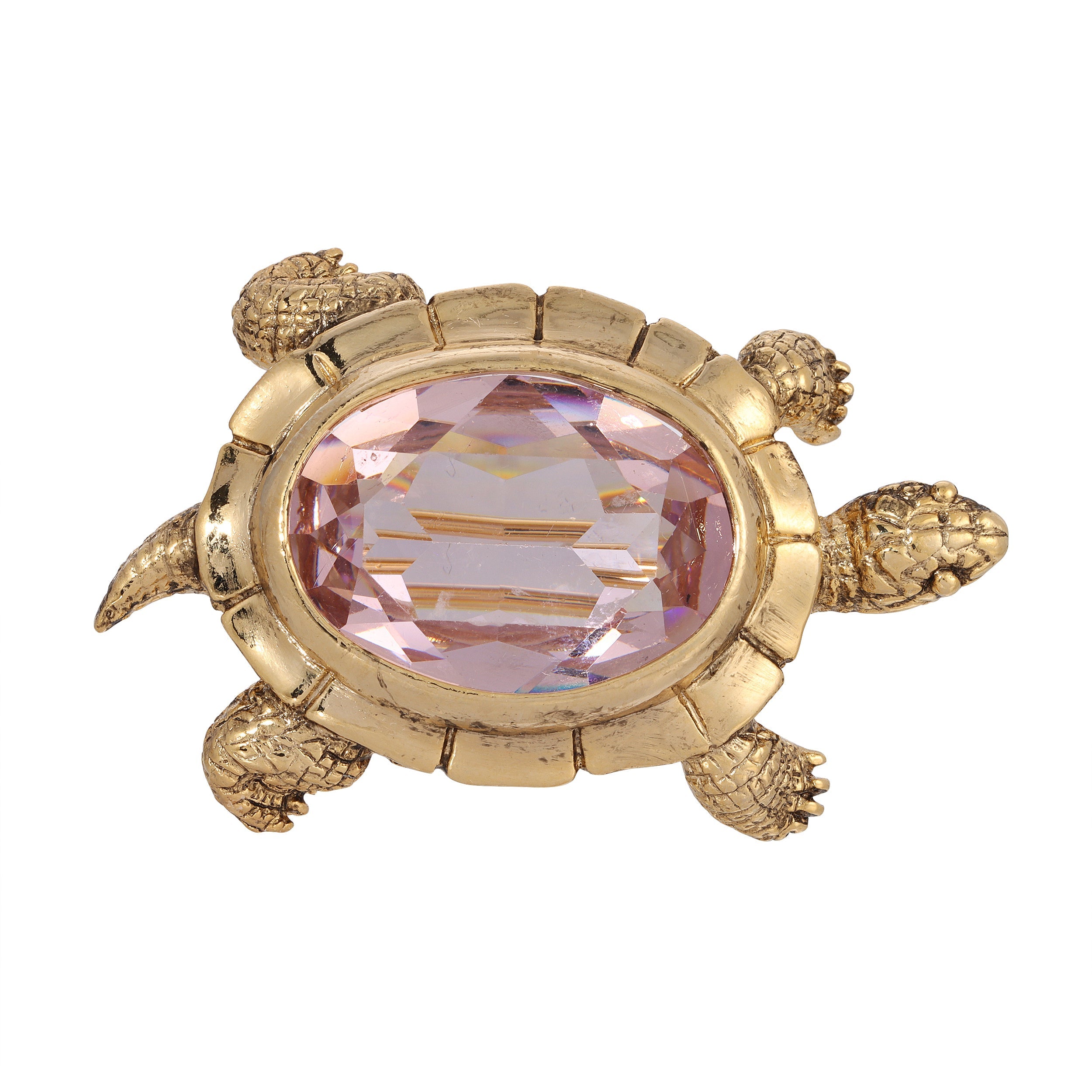 1928 Jewelry Galápagos Tortoise Austrian Crystal Pin HT Animal Supply