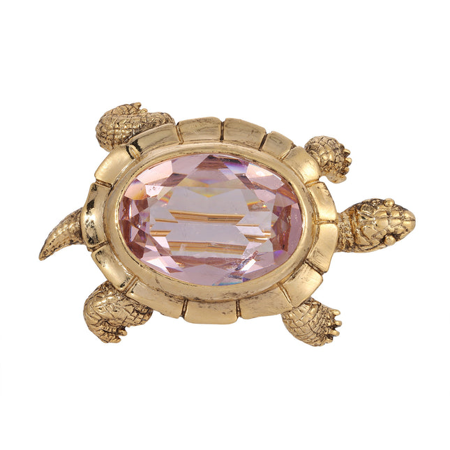 1928 Jewelry Galápagos Tortoise Austrian Crystal Pin