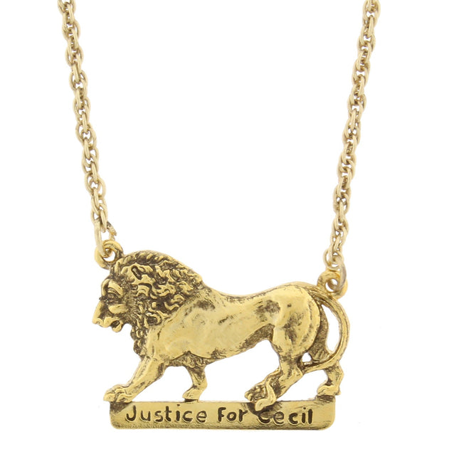 1928 Jewelry Justice For Cecil The Lion Necklace 16" + 3" Extender