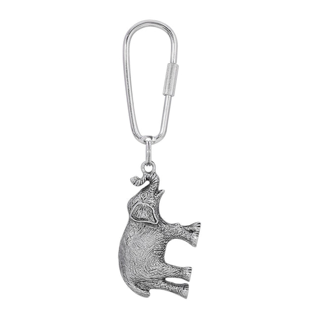 1928 Jewelry Pewter Elephant Key Ring