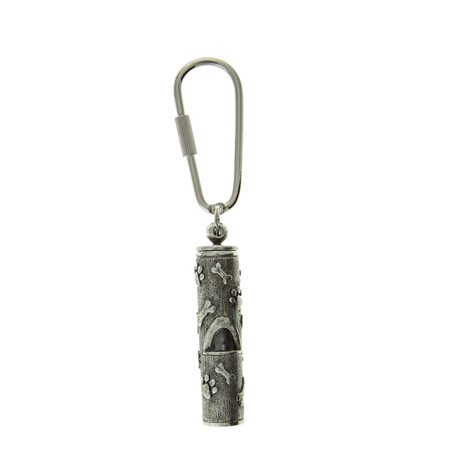 1928 Jewelry Pewter Paw And Bone Whistle Key Fob