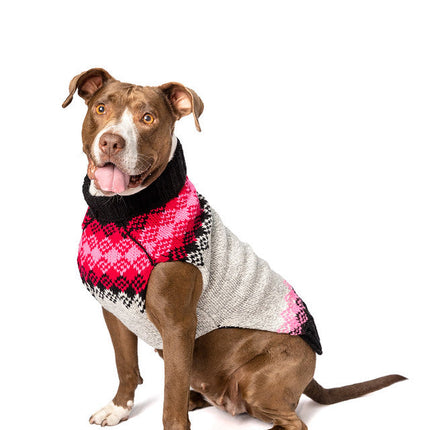 Pink Diamonds Wool Dog Sweater