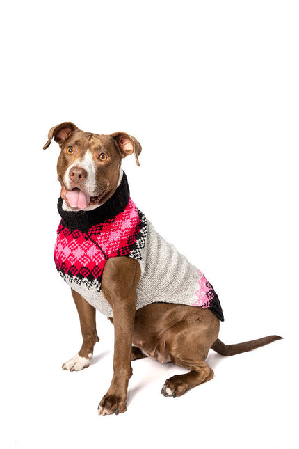 Pink Diamonds Wool Dog Sweater