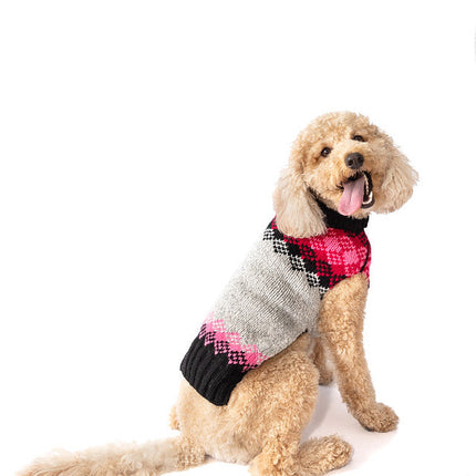 Pink Diamonds Wool Dog Sweater