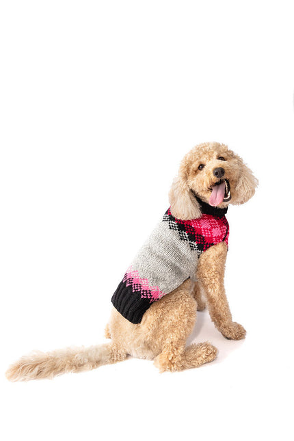 Pink Diamonds Wool Dog Sweater