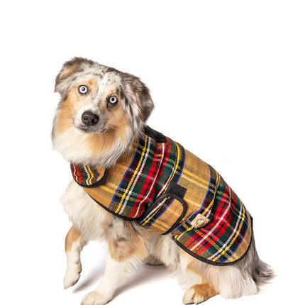 Tan Tartain Dog Coat