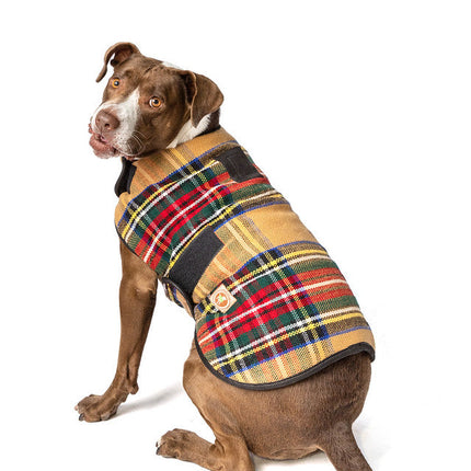 Tan Tartain Dog Coat