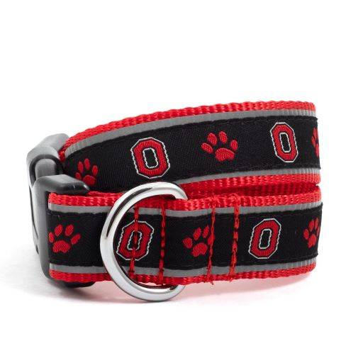 Ohio State Block O Paw Print Black Dog Collar Default Title