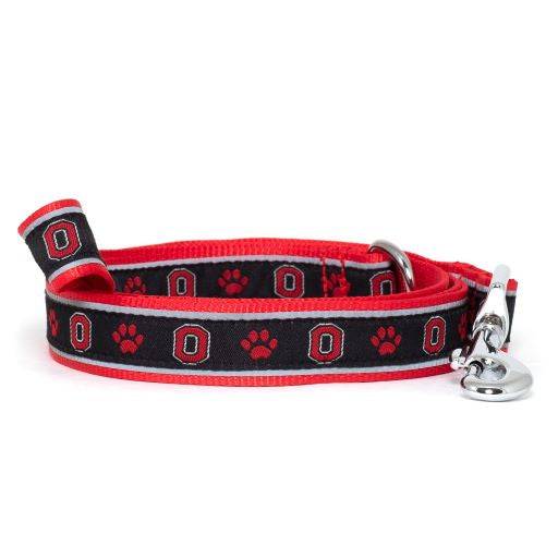 Ohio State Block O Paw Print Black Dog Collar