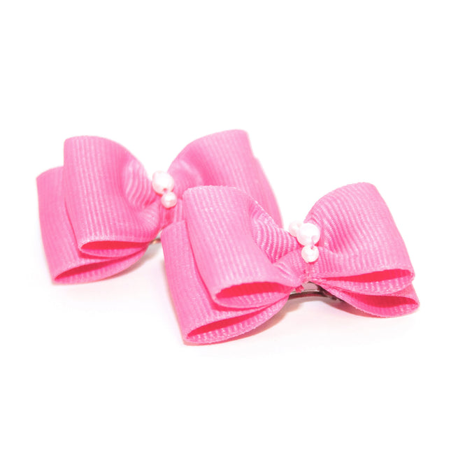 Pink Hair Bows - 2 per card