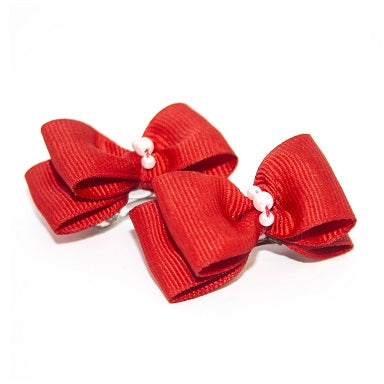 Red Hair Bows - 2 per card