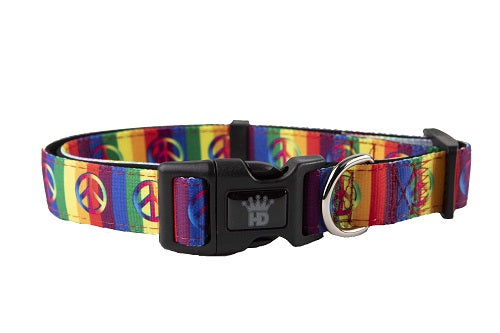 Rainbow Pride-Peace Adjustable Collar and matching lead