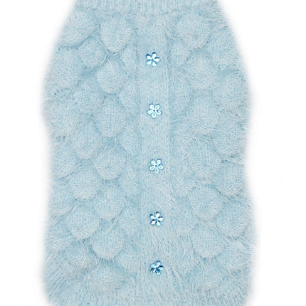 Blue Mohair Blossom Sweater