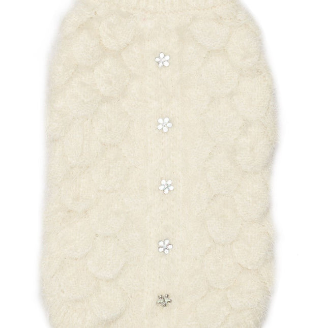 Cream Mohair Blossom Sweater