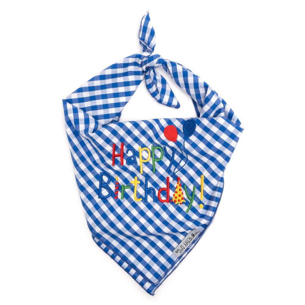 Blue Happy Birthday Bandana Default Title