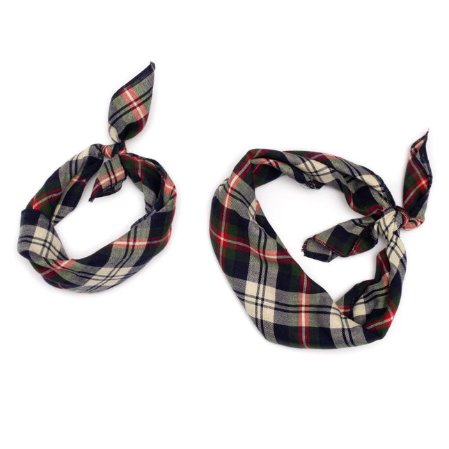 Navy Plaid Bandana