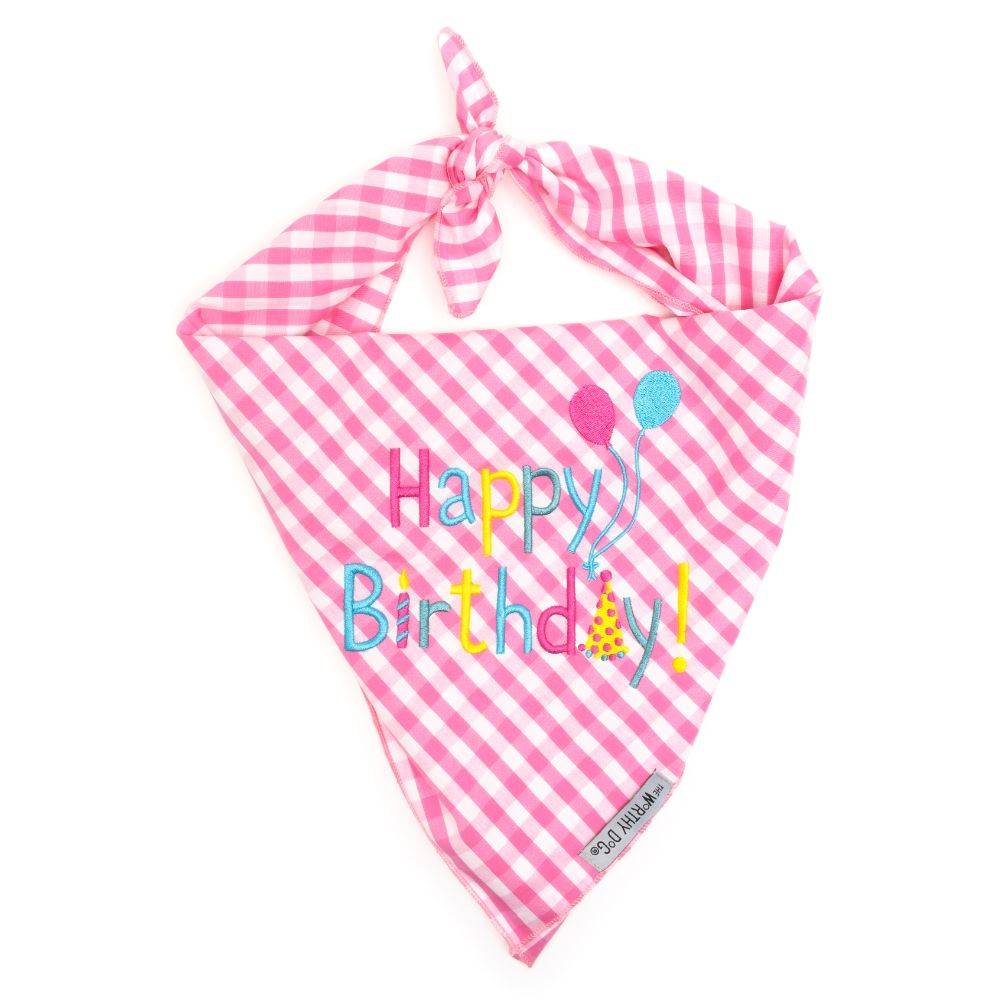 Pink Happy Birthday Bandana Default Title