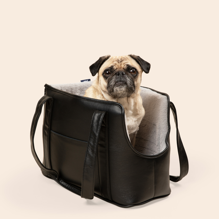 PupTote™ 3-in-1 Faux Leather Dog Carrier Bag - Black