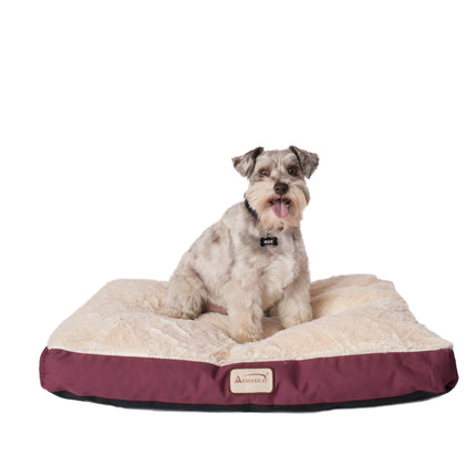 Armarkat M02HJH/MB-M Medium Pet Bed Dog Crate Mat With Poly Fill Cushion & Removable Cover Burgundy & Ivory