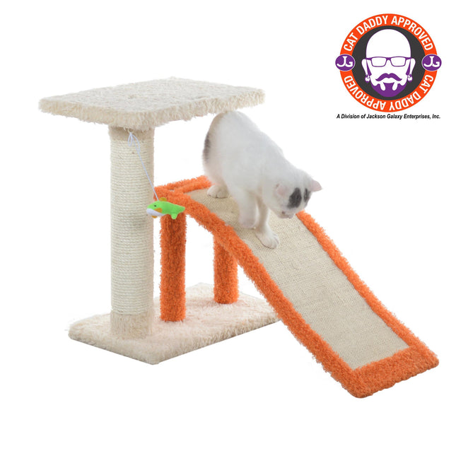 Two-Level Platform Scratcher W Sisal Carpet Ramp