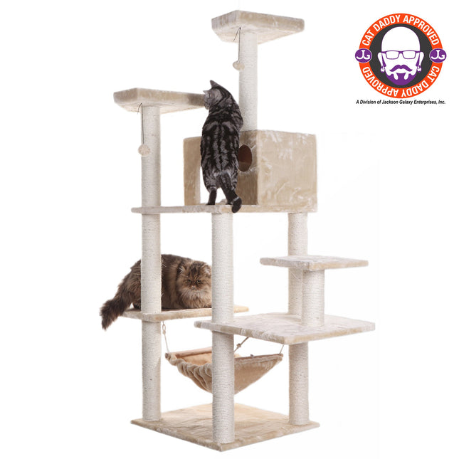 Armarkat 72" Beige Cat Tree With Spacious Condo SratchIng Post A7202