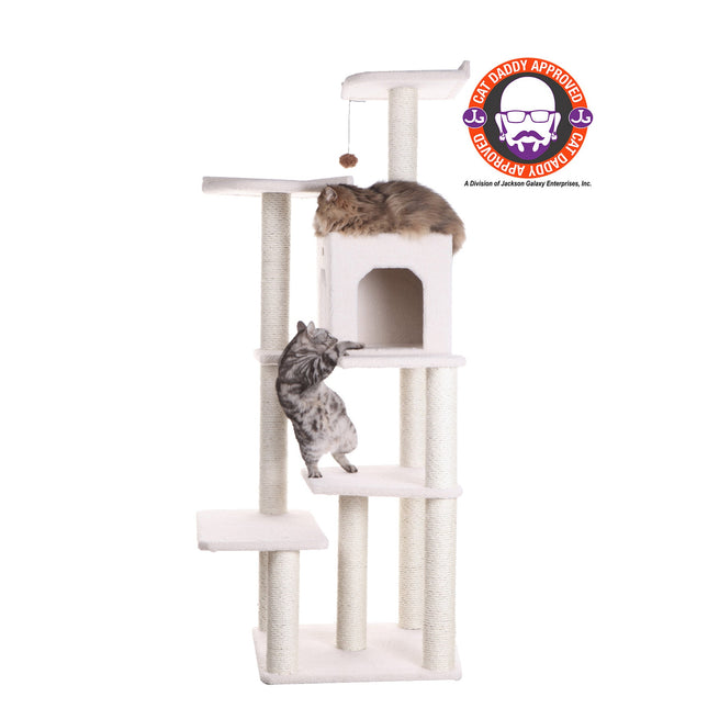 Armarkat B6802 Classic Cat Tree In Ivory Jackson Galaxy Approved Six Levels With Condo and Two Perches