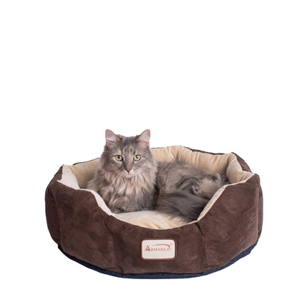 Armarkat Cozy Pet Bed Mocha/Beige for Cats and Extra Small Dogs