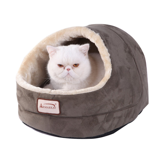 Armarkat faux suede Cat Bed and Cave 18"(L) x 12.5"(W) x 11.5"(H) C18HML/MH Laurel Green