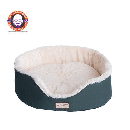 Armarkat Cat Bed Oval pet cuddle house Laurel Green/Ivory