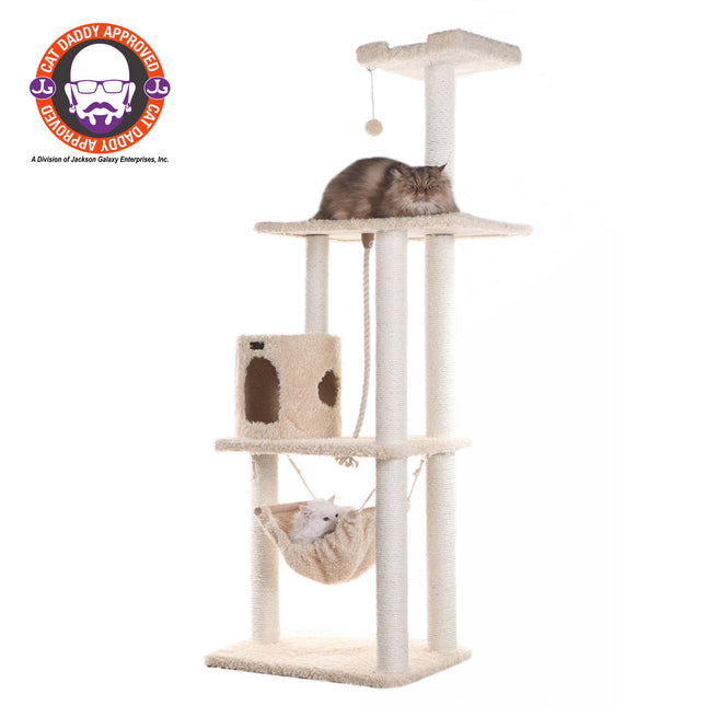 Armarkat 70" Cat FurnitureUltra thick Faux Fur Covered Cat Condo House A7005 Beige