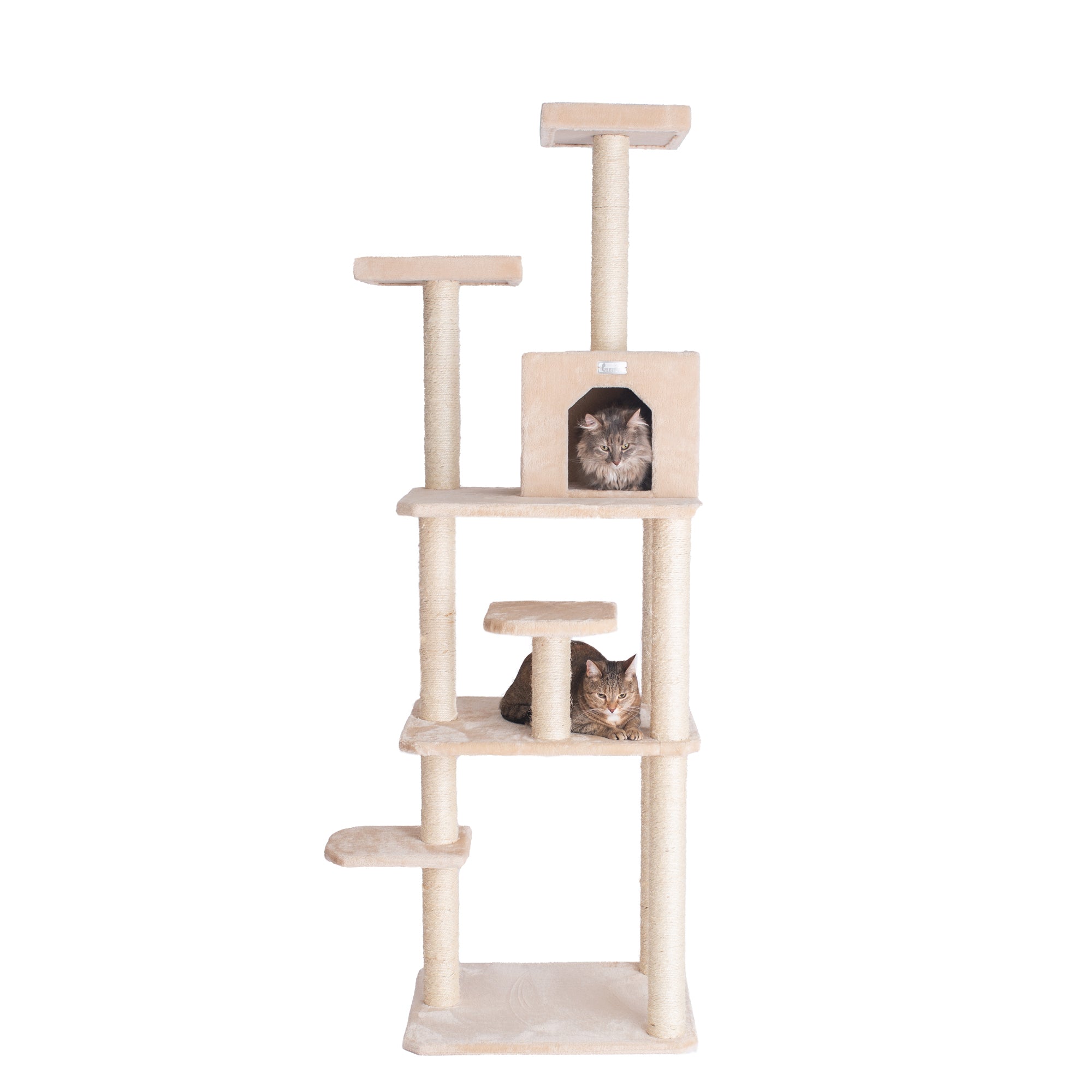 GleePet GP78740821 74-Inch Cat Tree With Seven Levels, Beige