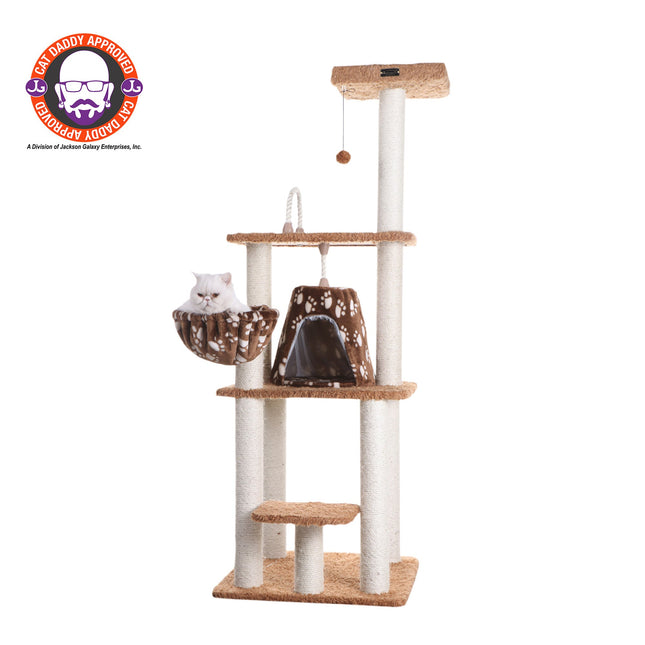 Armarkat Brown Carpet Cat Furniture Pressed Wood Kitty Tower A6403