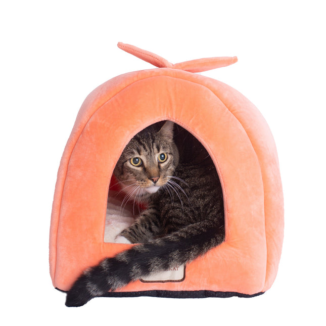 Armarkat Cat Bed Cave Shape Orange/Ivory C10HCS/MB