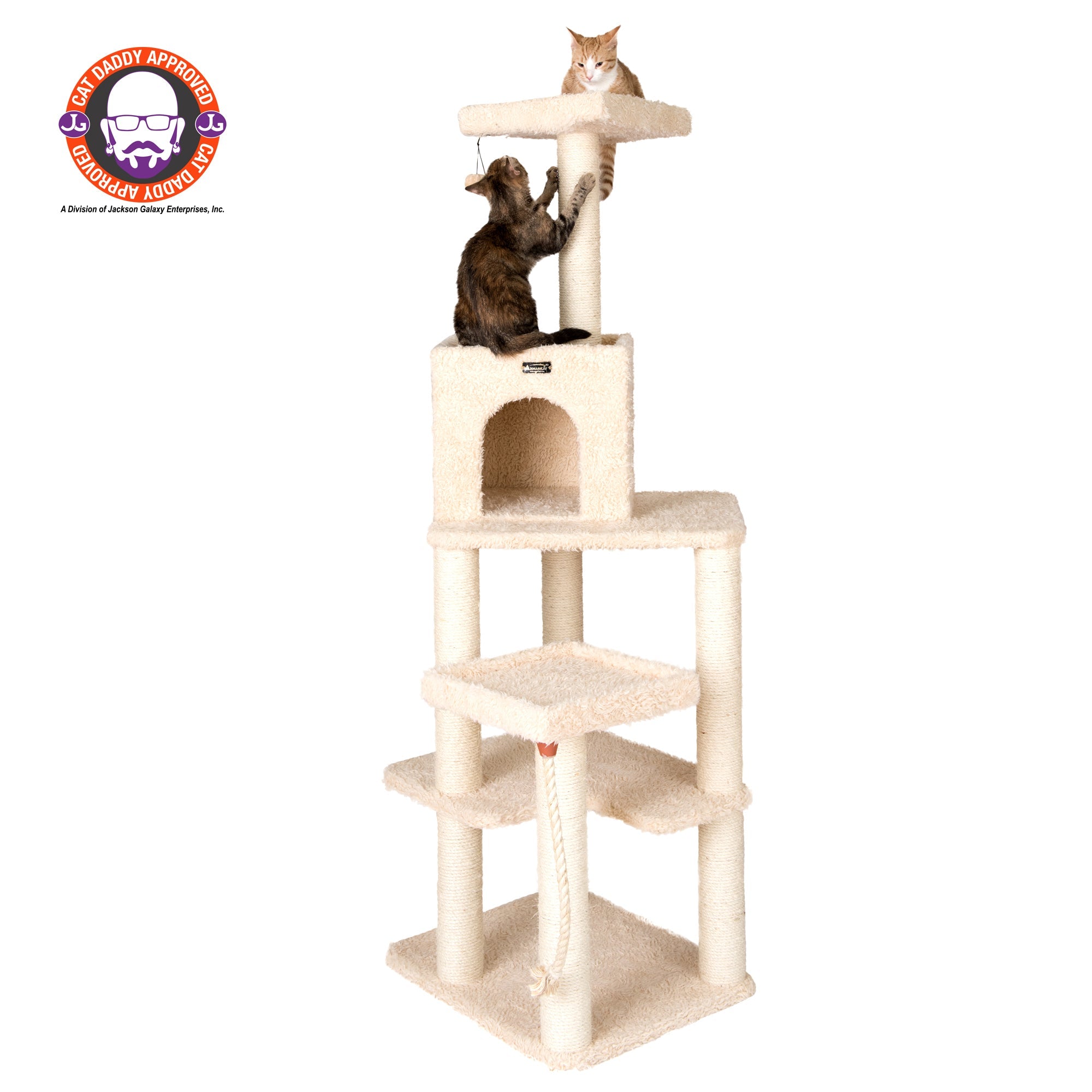 Armarkat Cat Tower, Ultra thick Faux Fur Covered Cat Condo House A6902, Beige