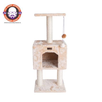 Armarkat Cat Tree With Condo And Scratch Post 42 Height Beige A4201