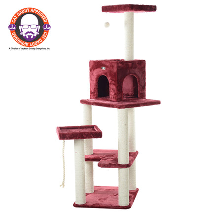 Armarkat Cat Tower Ultra thick Faux Fur Covered Cat Condo House A6902B Burgundy;