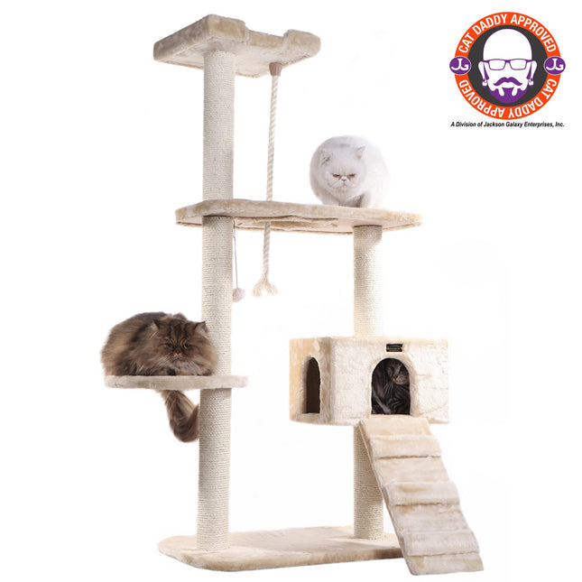 Armarkat Natural Sisal Scratching Cat Tree 58 Height Beige A5801