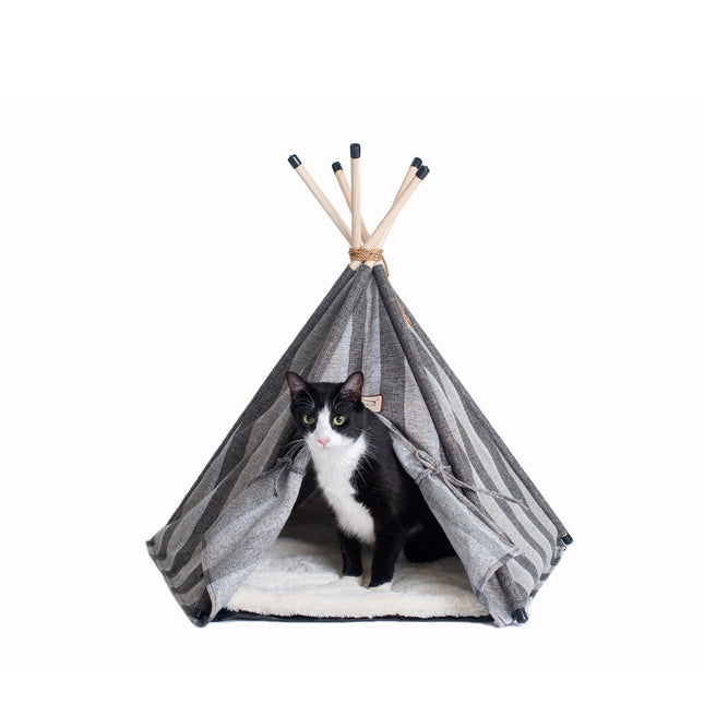 Armarkat Cat Bed C56HBS/SH Teepee Style With Striped Pattern