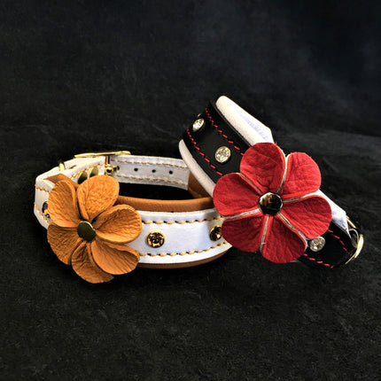 The "Flower" handmade puppy collar