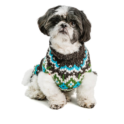 Charcoal Fairisle Wool Dog Sweater