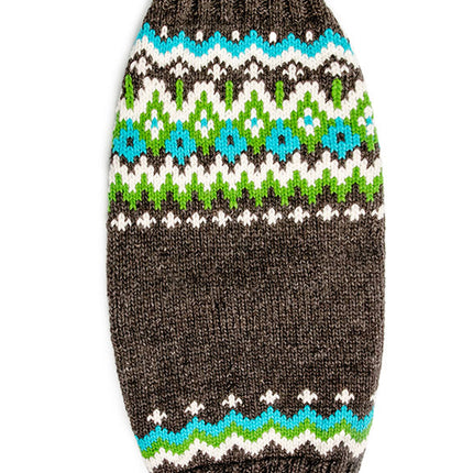 Charcoal Fairisle Wool Dog Sweater